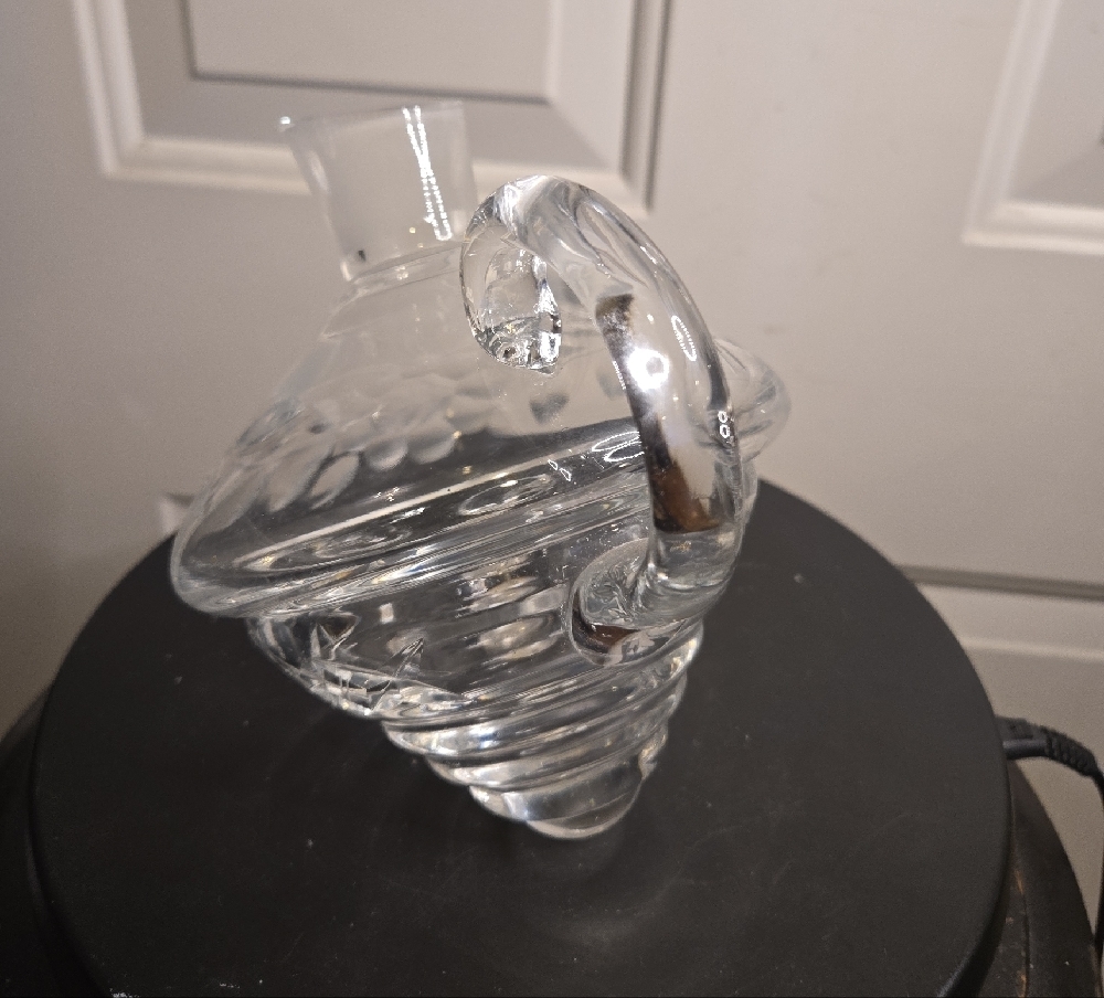 Vtg Hand Cut Genuine Lead Crystal Glass Decanter w Handle Made Germany - Picture 2 of 10